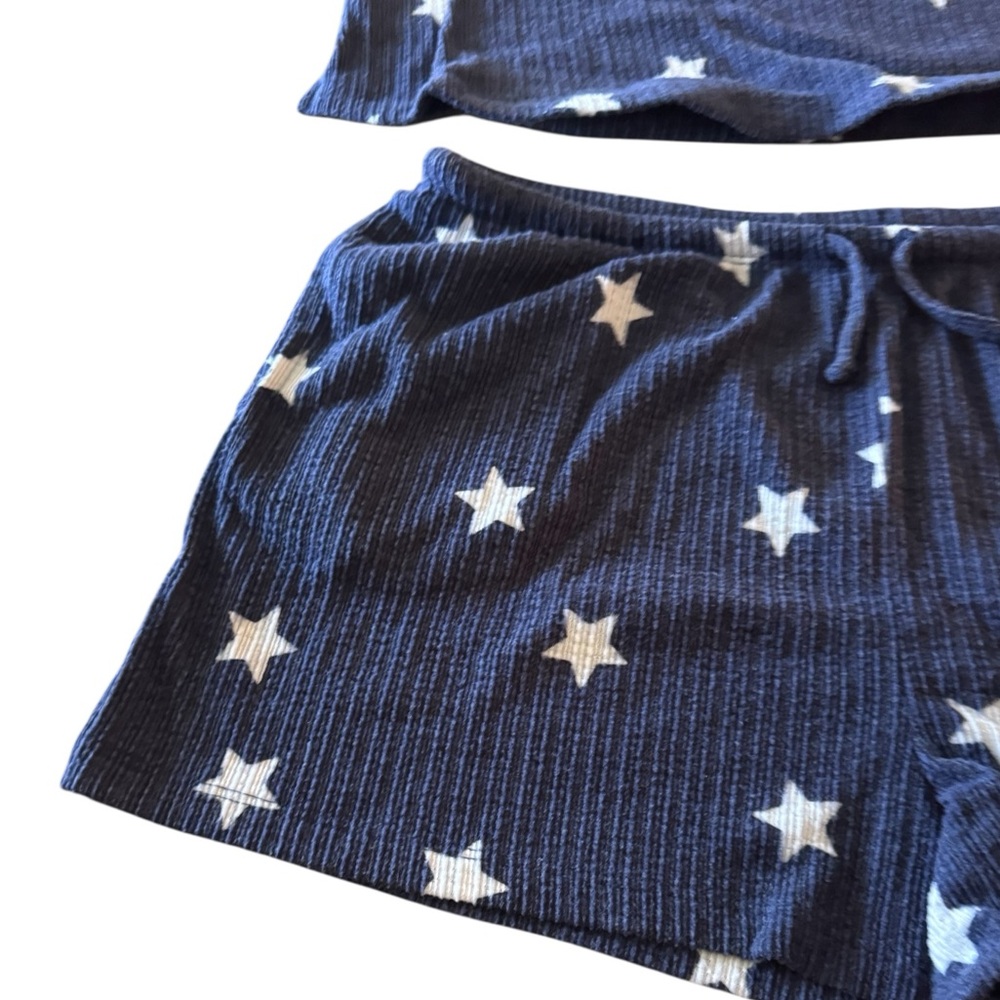 Socialite Blue and White Star Print Pajama Set Size XL Shorts & Sleeveless Top - Picture 5 of 16